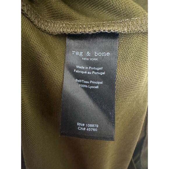Rag and Bone NWT Rower Belted Dress Midi Sleeveless Dark Olive Green Size Small - Picture 10 of 12